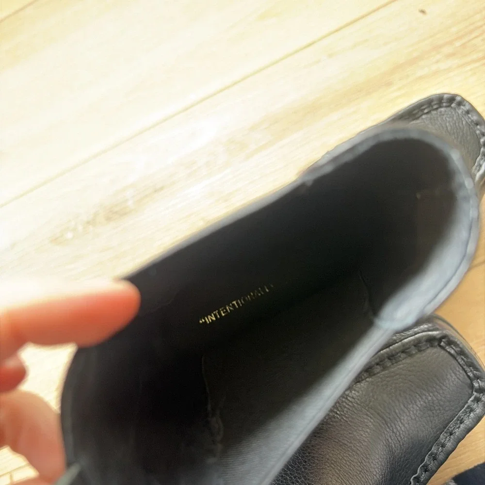 Intentionally Blank Celeste Leather Chelsea Platform Boots Sz 6‎ Black Y2K Style